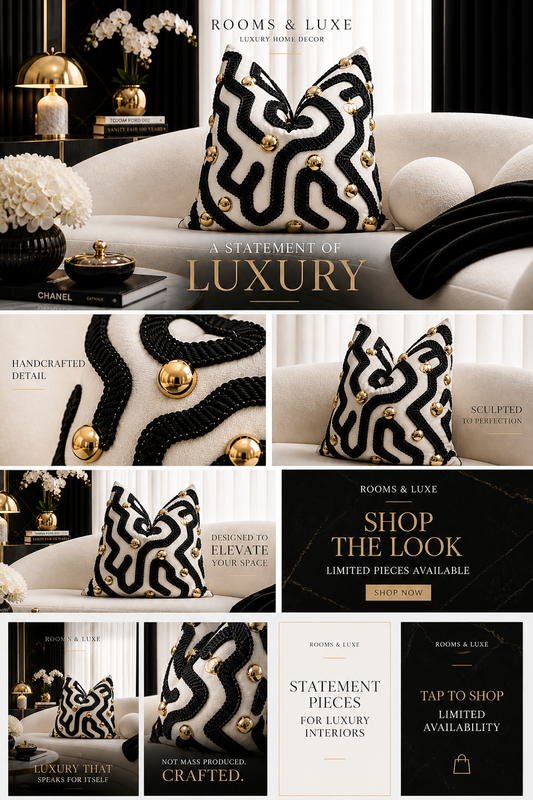 Obsidian Curve Luxe Pillow