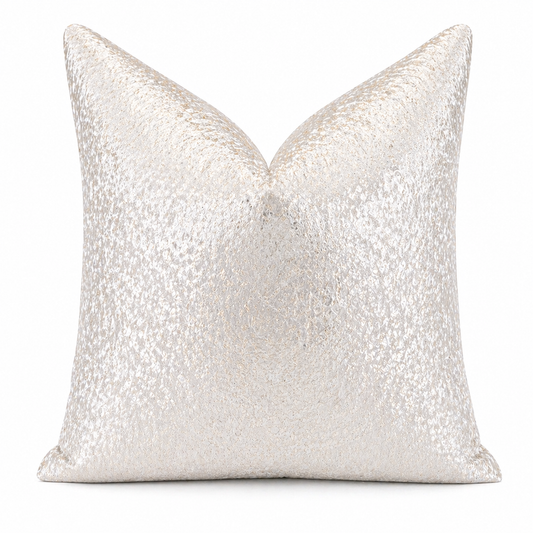 Ivory Gilded Draped Luxe Pillow Cover