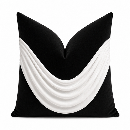 Noir V-Drape Luxe Pillow Cover