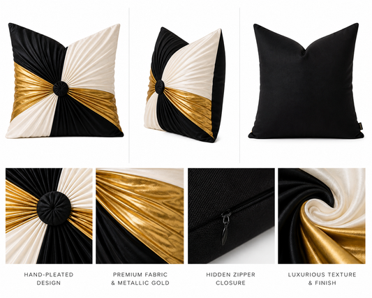 Noir Étoile Pleated Luxe Pillow Cover