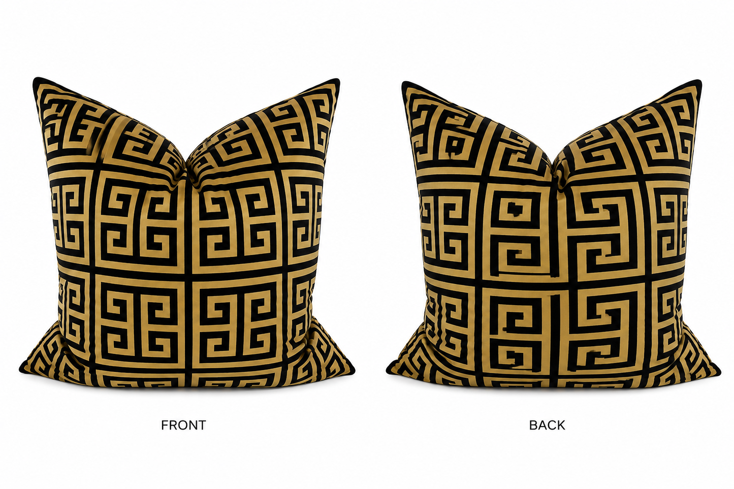 Monarch Noir Greek Key Luxury Pillow Cover