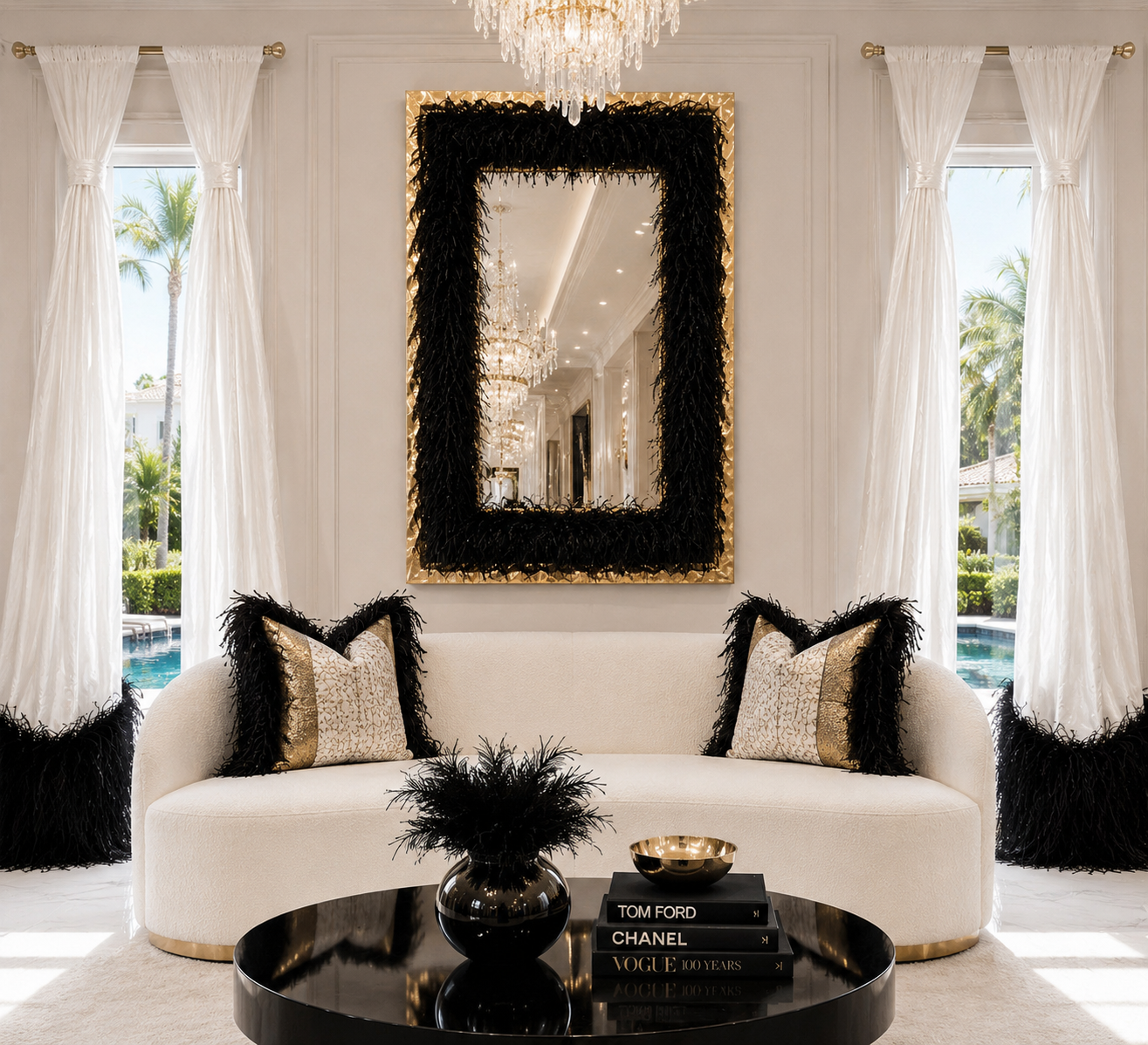 Noir Plume Mirror