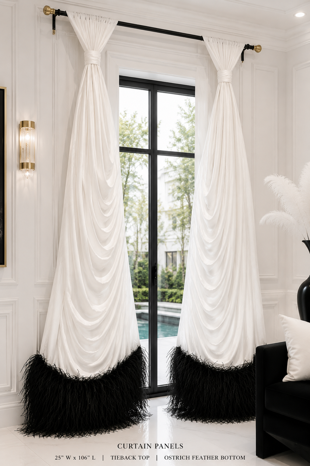 Windsor Feather Curtain Panel