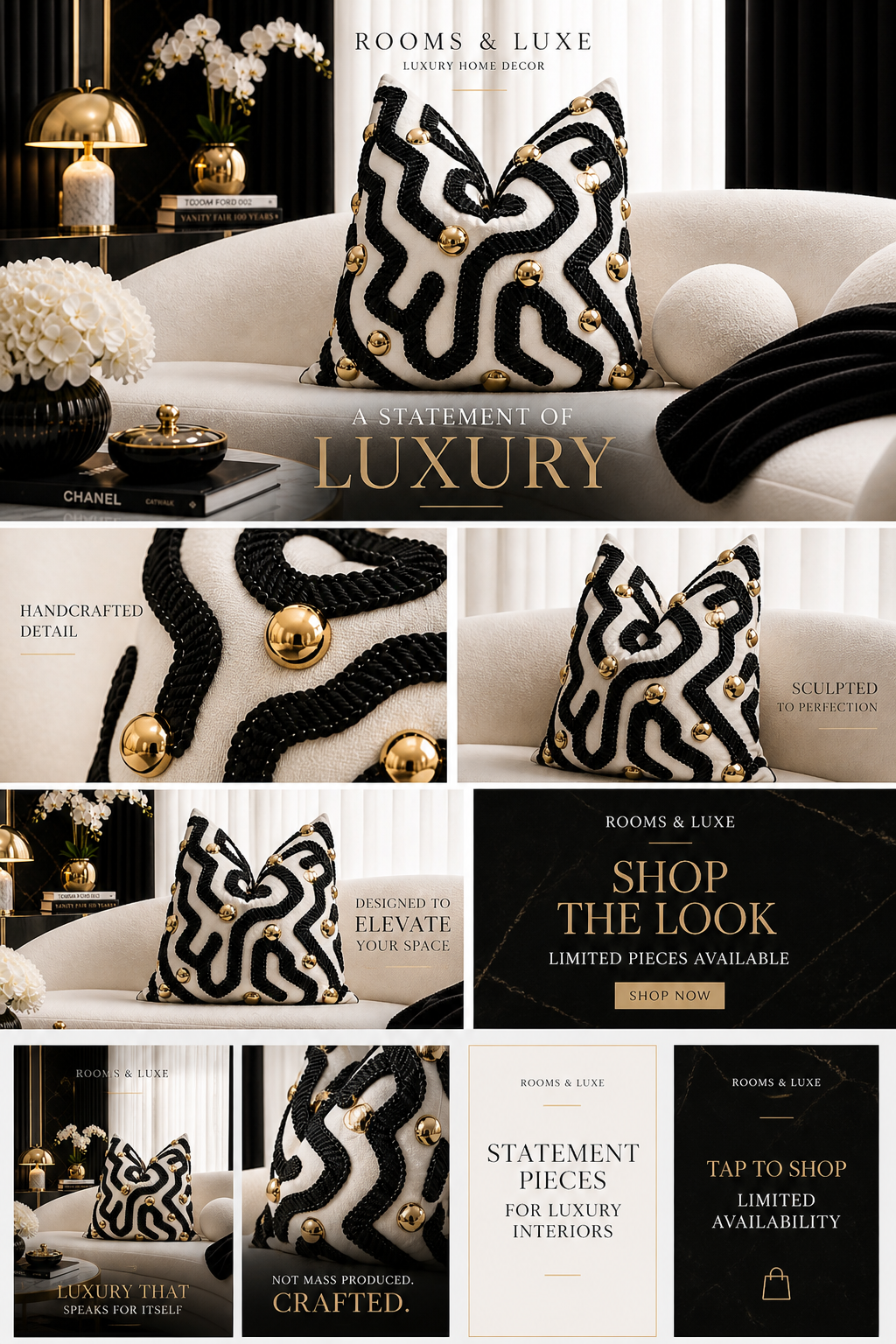 Obsidian Curve Luxe Pillow