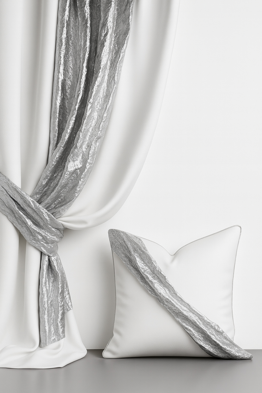 Silver Luxe Accent Pillow