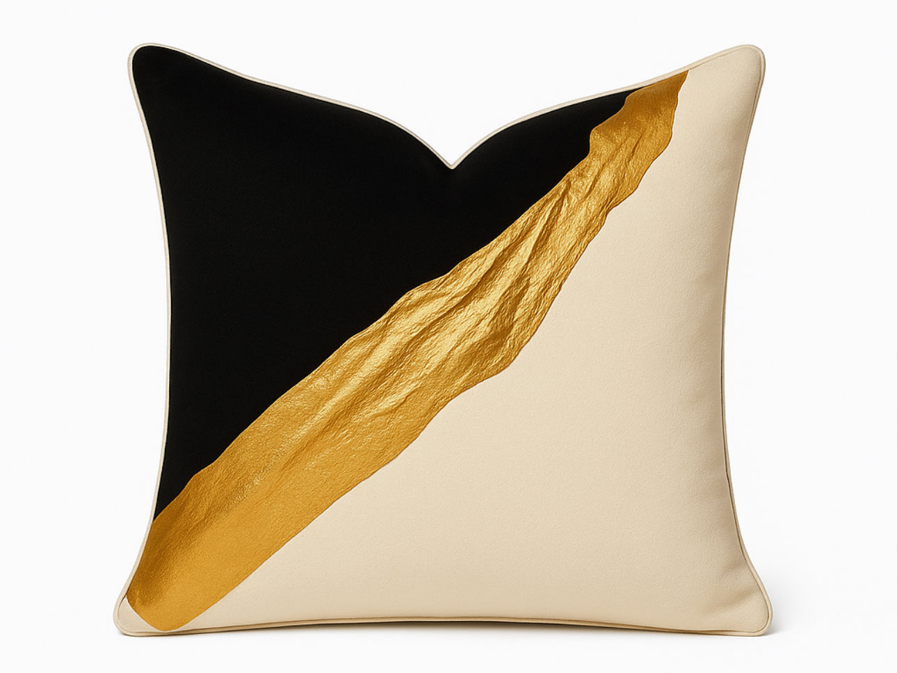 Aurora Luxe Pillow – Black, Gold & Cream Edition