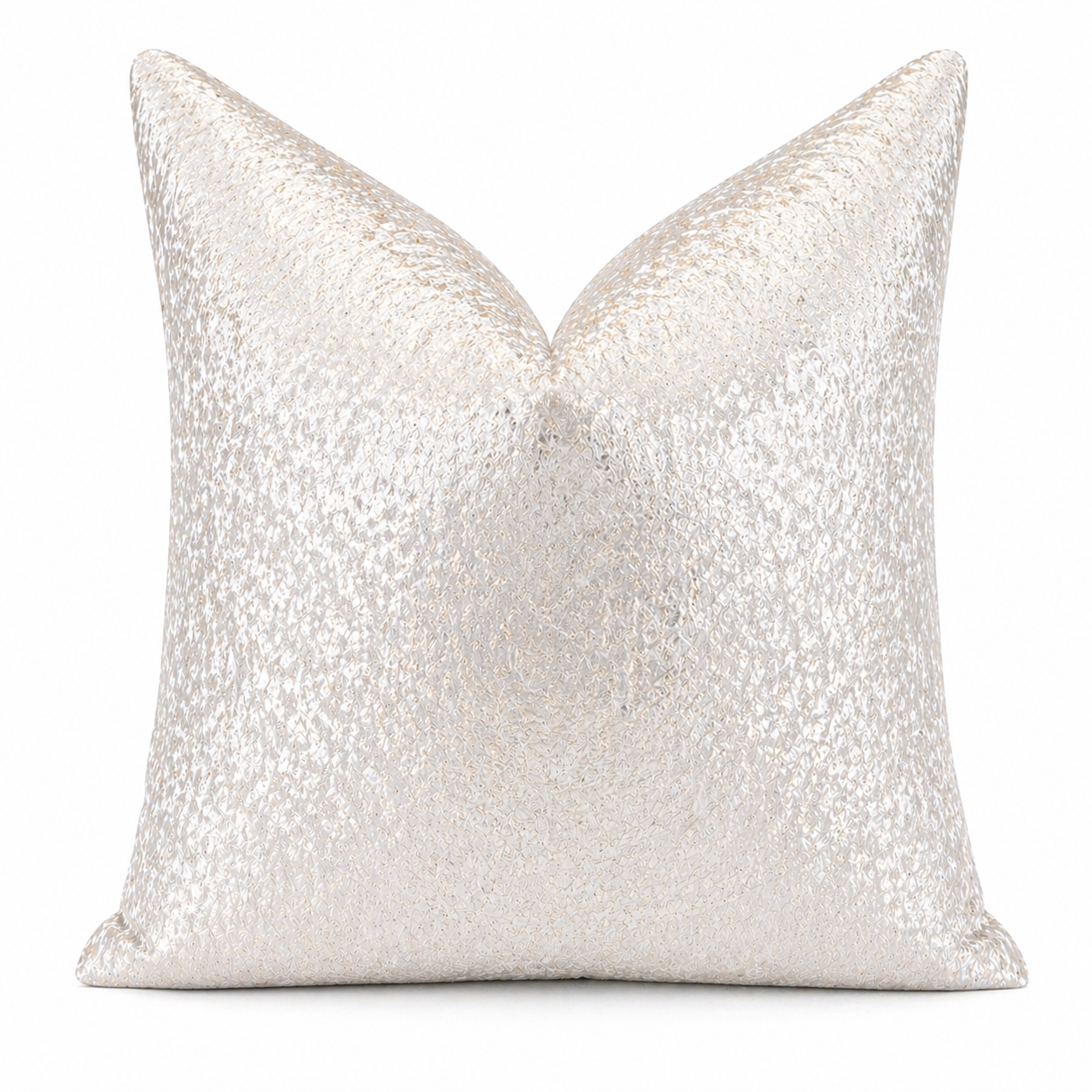 Ivory Gilded Draped Luxe Pillow Cover