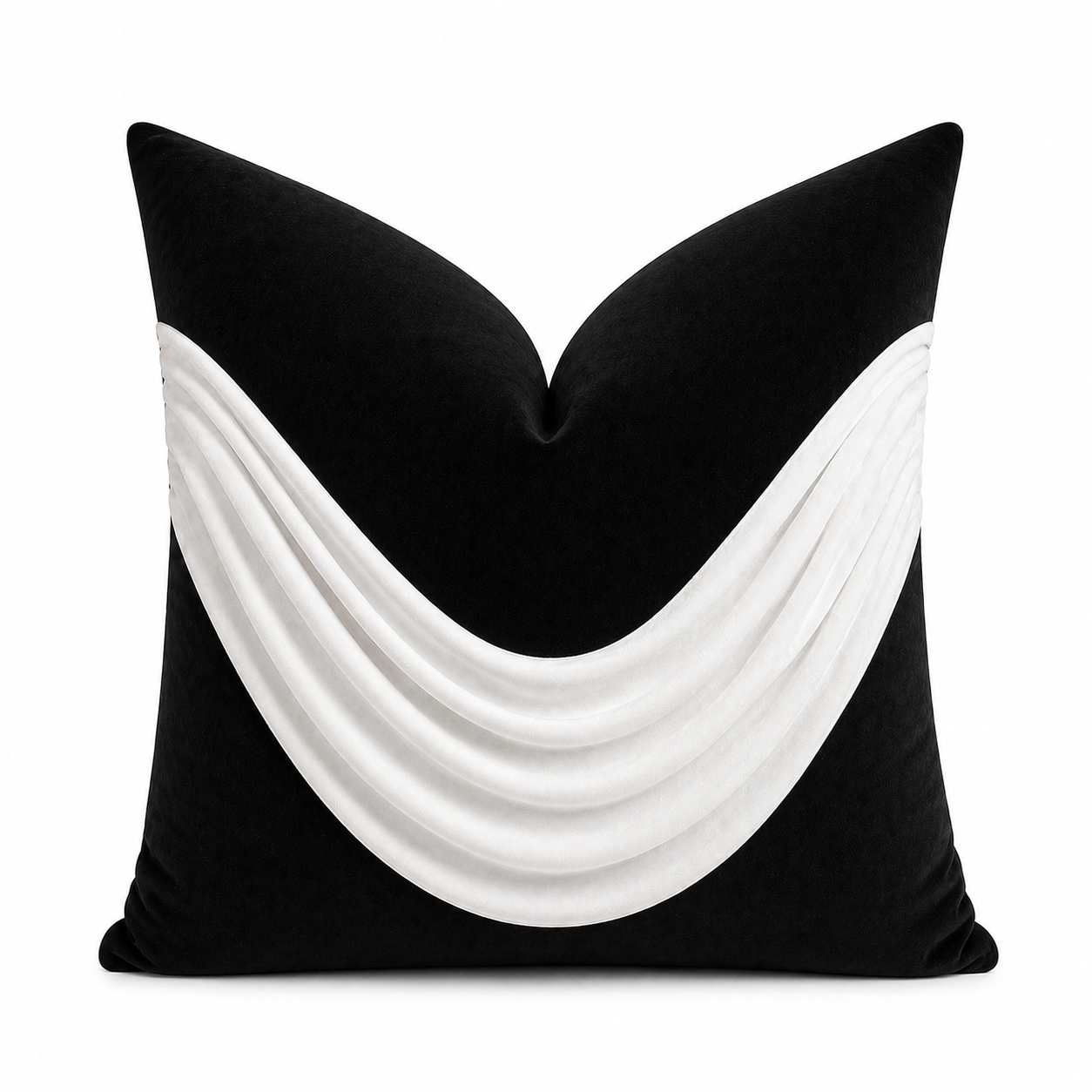 Noir V-Drape Luxe Pillow Cover