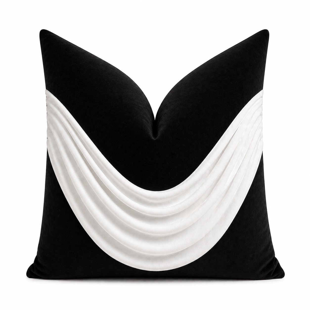 Noir V-Drape Luxe Pillow Cover