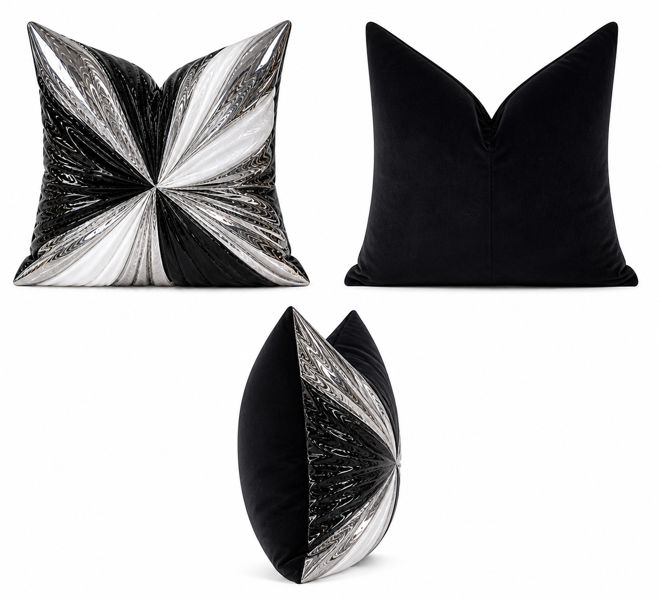 Obsidian Chrome Sculpt Pillow