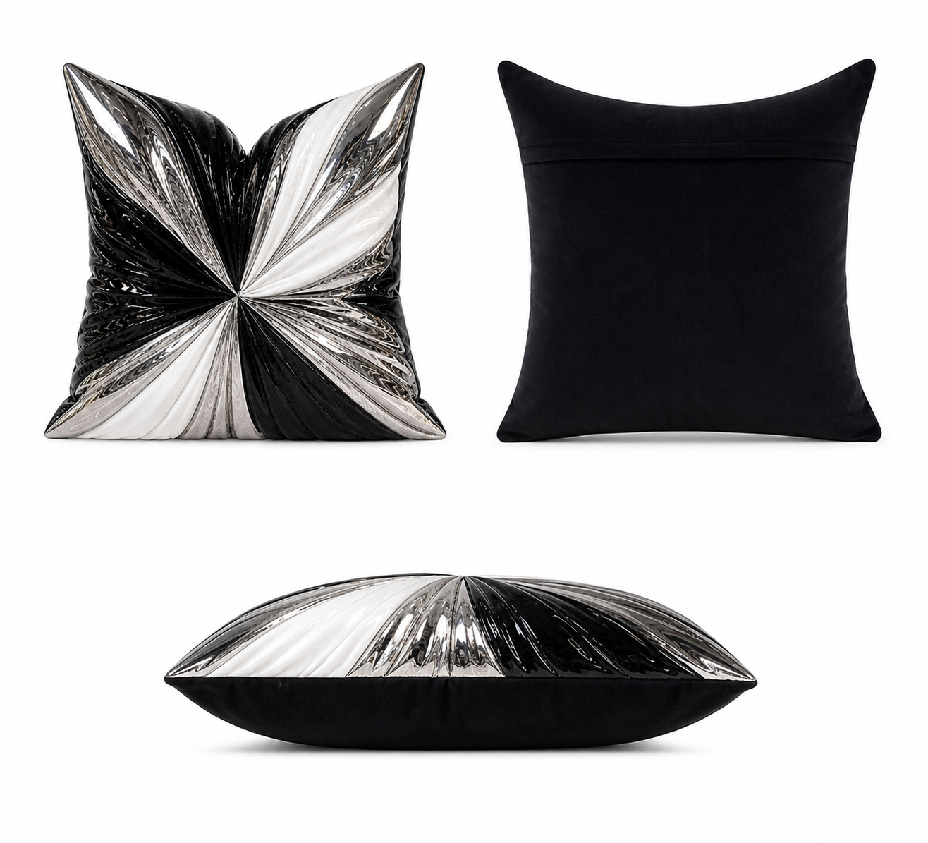 Obsidian Chrome Sculpt Pillow