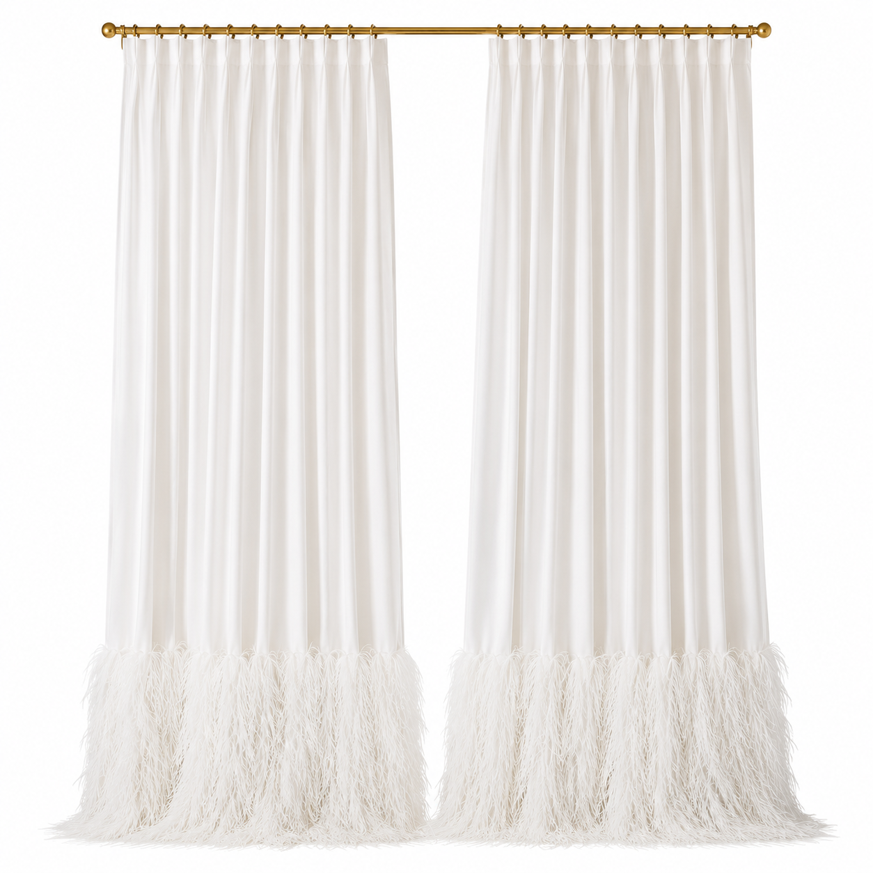 The Étoile Blanc Feather Curtain Panel