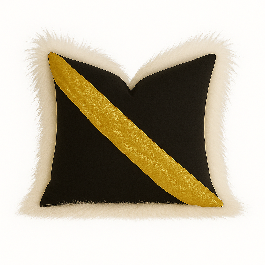 ✨ The Aurelia Luxe Pillow – Black & Gold Edition