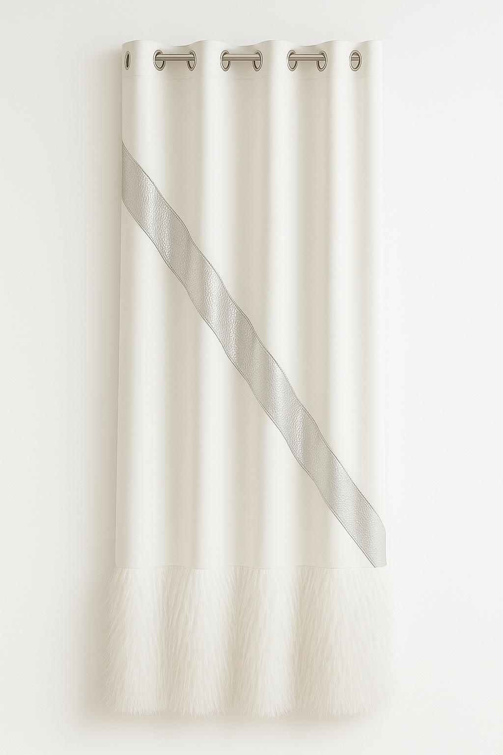 ✨ The Celeste Luxe Curtains – White & Silver Edition
