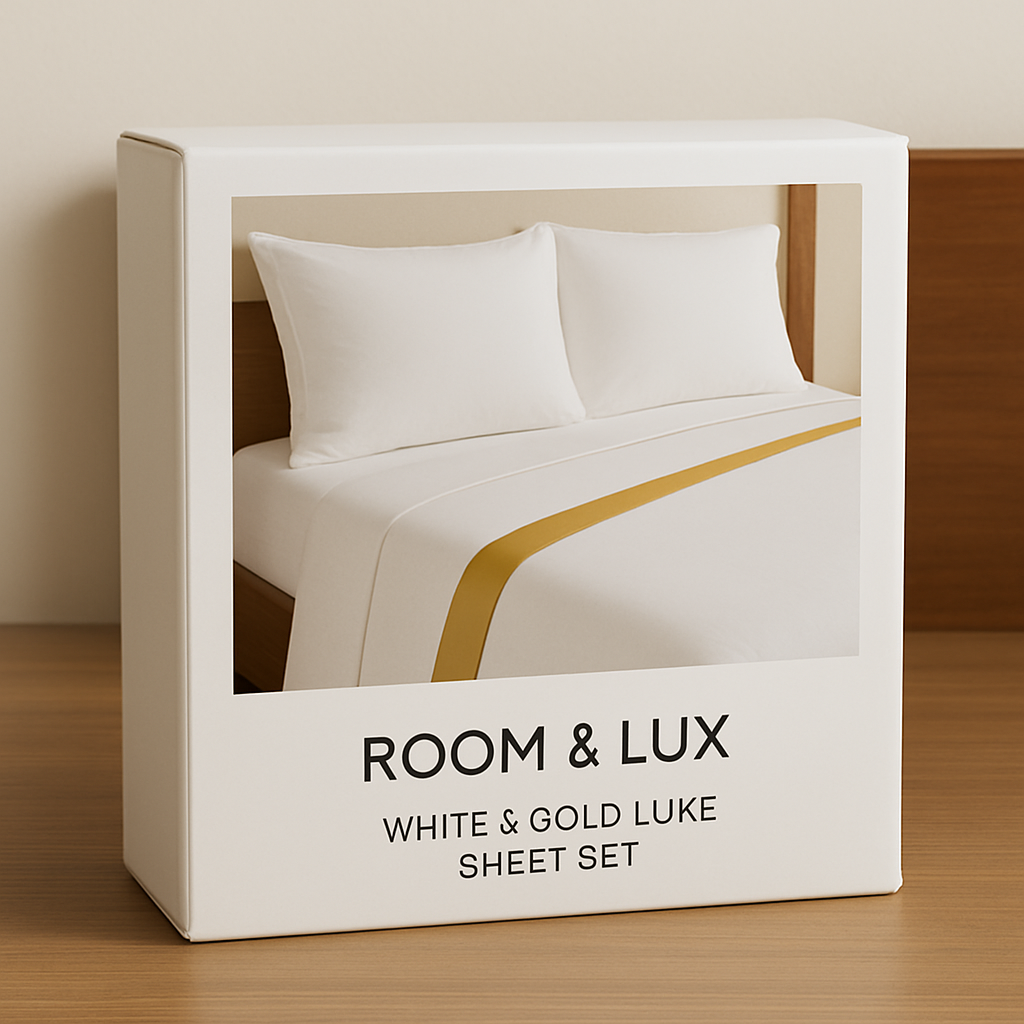 Room & Lux White & Gold Harmony Sheet Set
