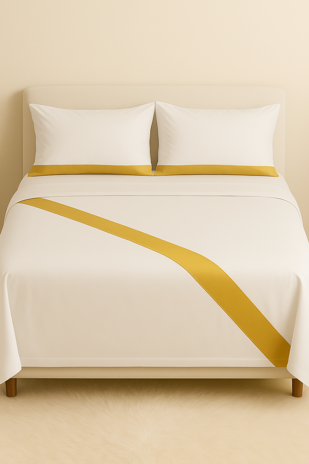 Room & Lux White & Gold Harmony Sheet Set