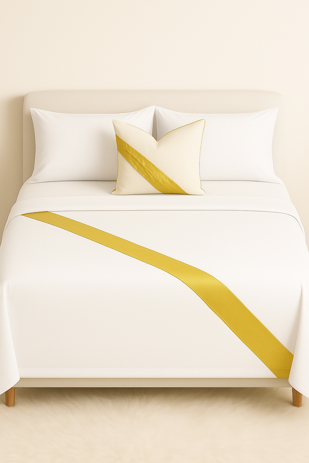 Room & Lux White & Gold Harmony Sheet Set