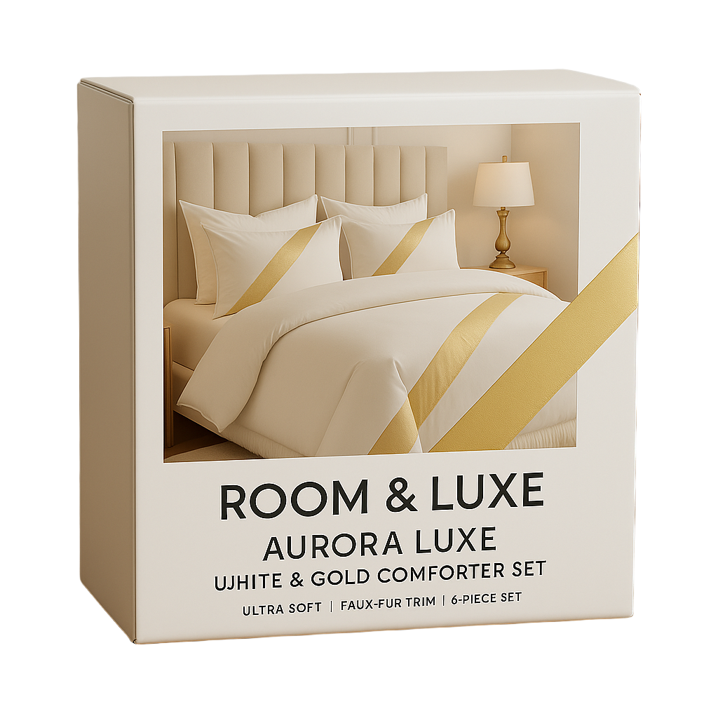 Aurora Luxe Comforter Set by Room & Luxe Interiors.