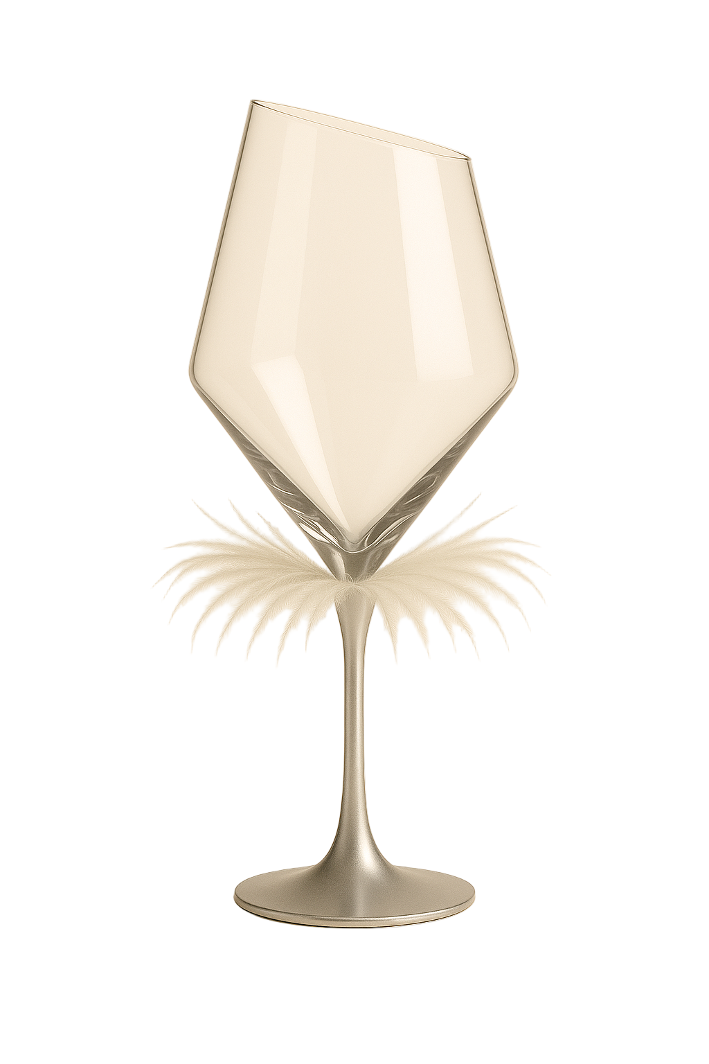Luxe Ostrich-Stem Wine Glass – Silver Edition