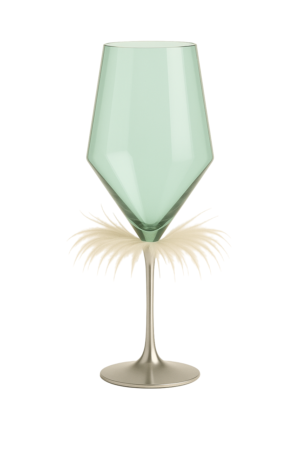 Mint Luxe Feather Glass by Room & Luxe