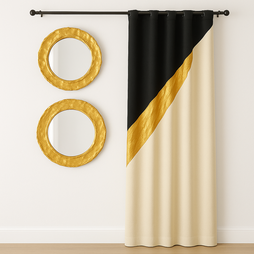 Aurora Luxe Pillow – Black, Gold & Cream Edition
