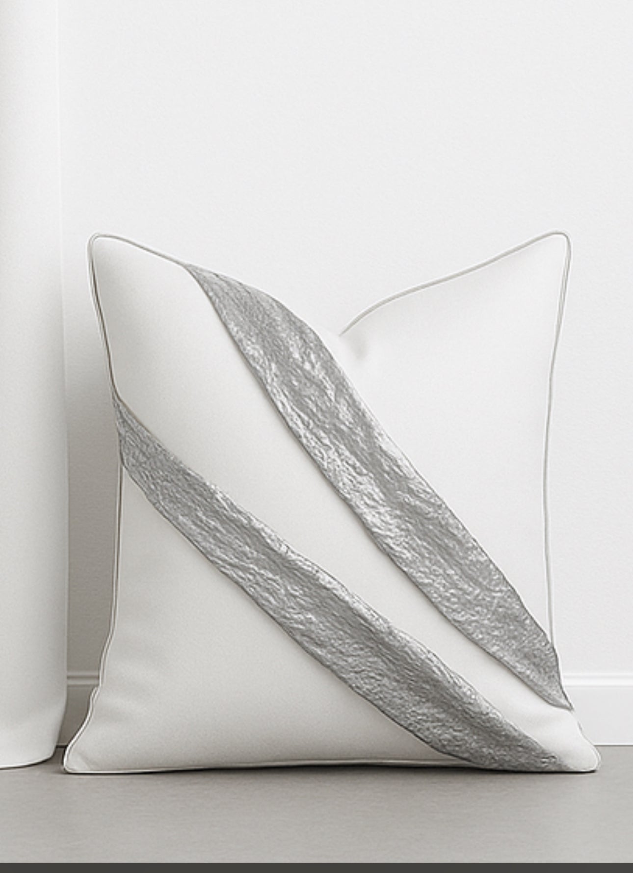 Silver Luxe Accent Pillow